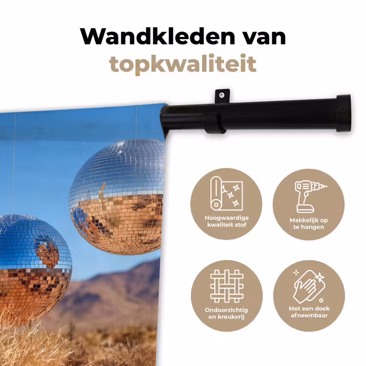 Wandkleed - Woestijn - Spiegelbal - Kunst — 3