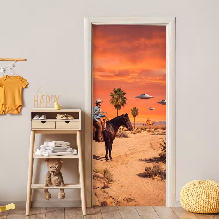Deursticker - Cowboy - Paard - Woestijn — 6
