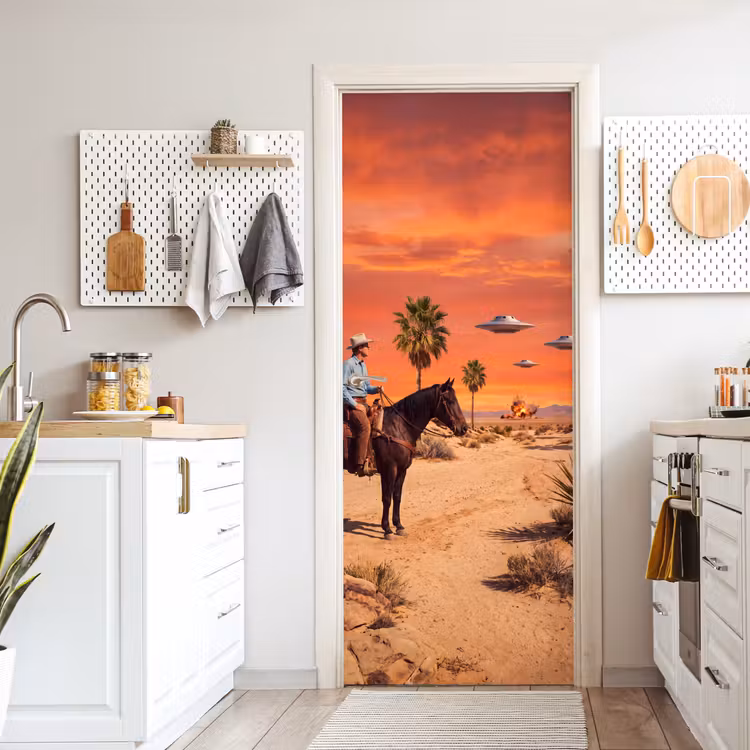 Deursticker - Cowboy - Paard - Woestijn — 7