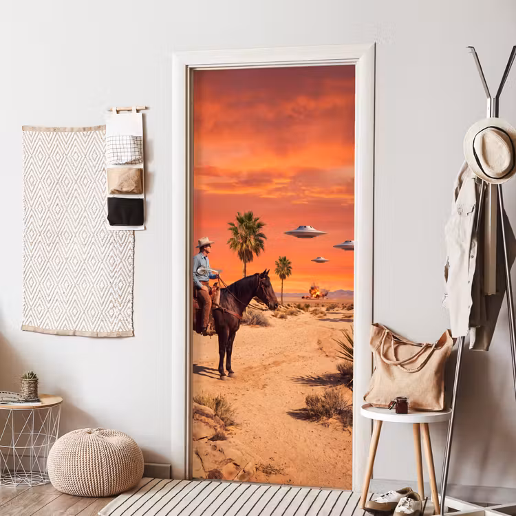 Deursticker - Cowboy - Paard - Woestijn — 8