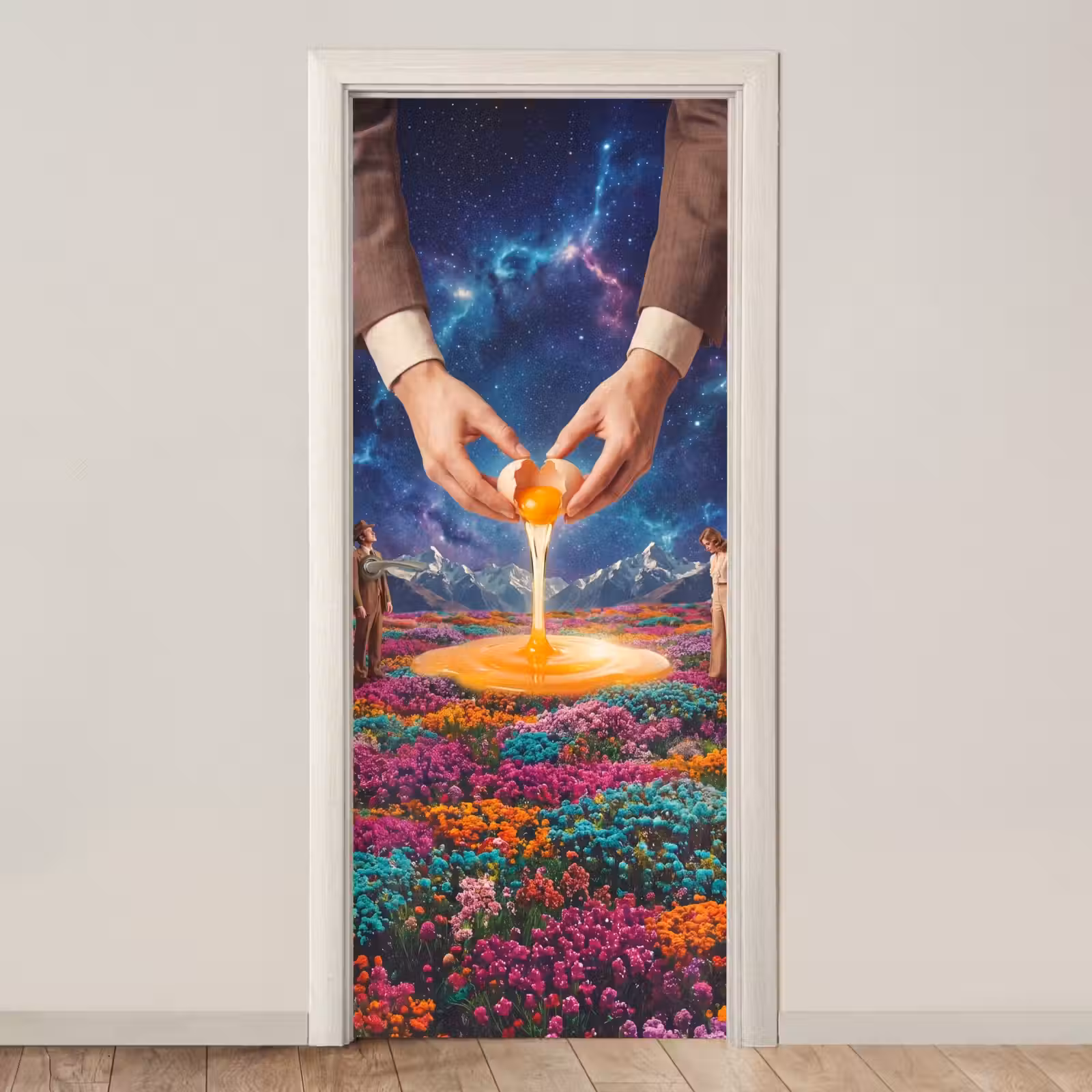 Deursticker - Handen - Ei - Surrealisme — 1