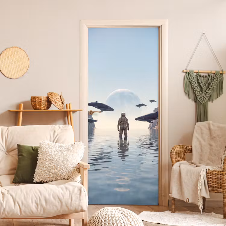 Deursticker - Ruimtevaarder - Walvis - Fantasie — 4