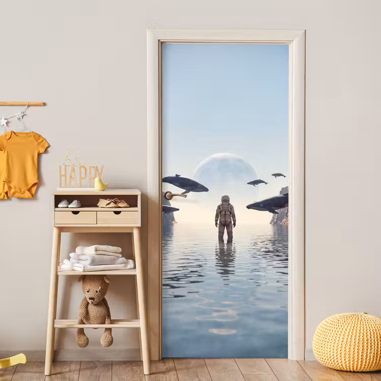 Deursticker - Ruimtevaarder - Walvis - Fantasie — 6
