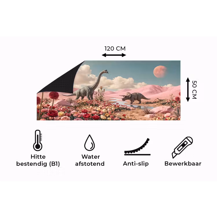 Keukenloper - Dinosaurus - Roze - Landschap — 5