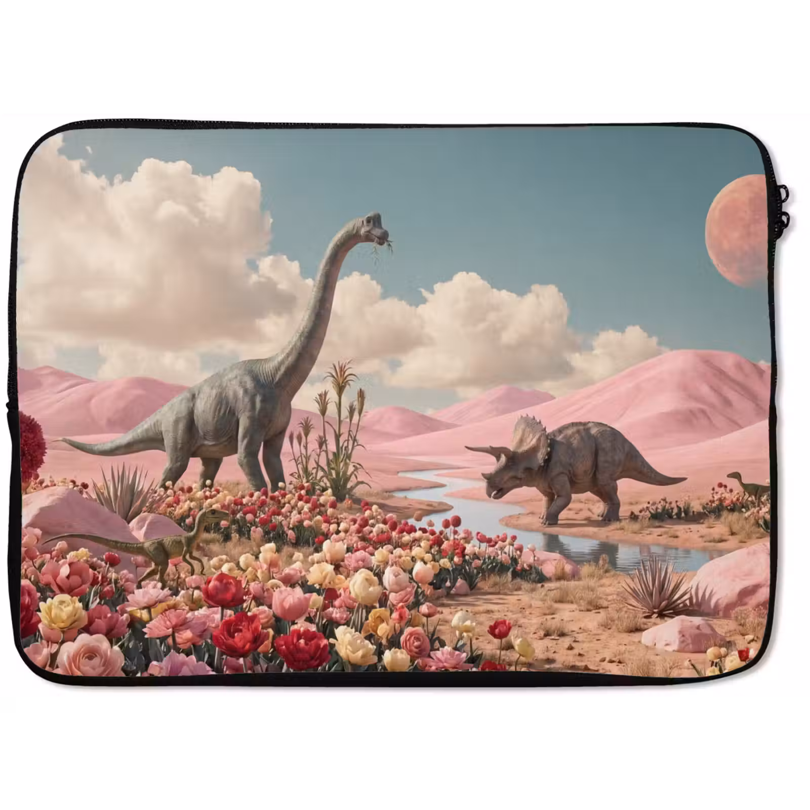 Laptophoes - Dinosaurus - Roze - Landschap — 1