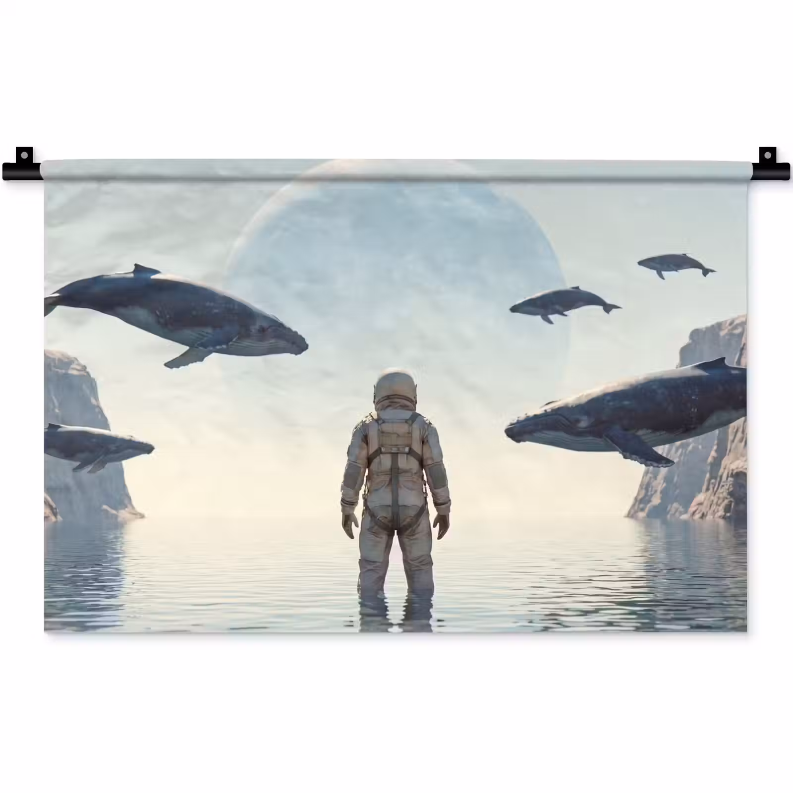 Wandkleed - Ruimtevaarder - Walvis - Fantasie — 1