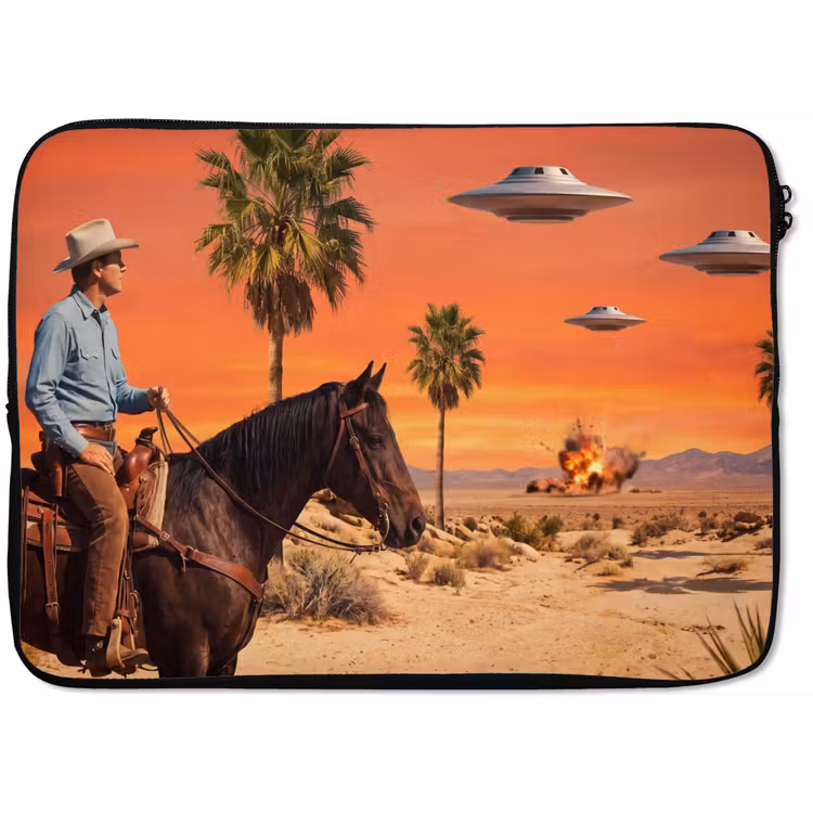 Laptophoes - Cowboy - Paard - Woestijn — 1