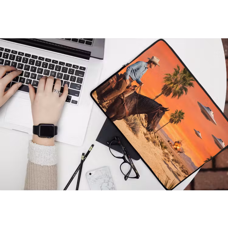 Laptophoes - Cowboy - Paard - Woestijn — 3
