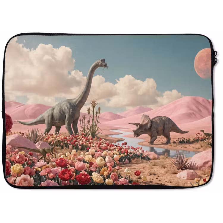 Laptophoes - Dinosaurus - Roze - Landschap — 1