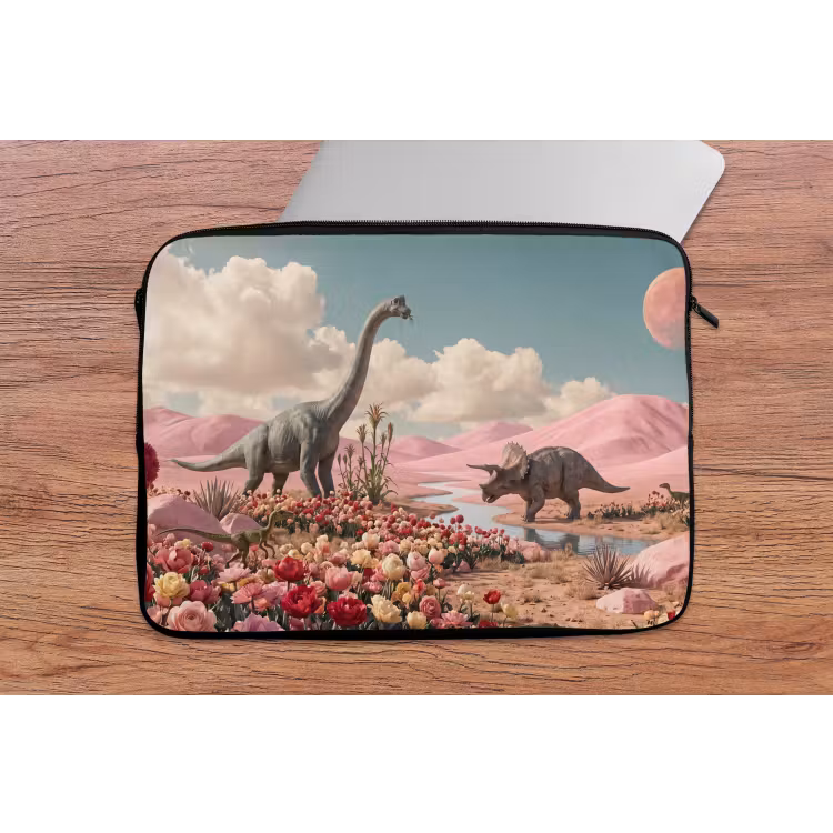 Laptophoes - Dinosaurus - Roze - Landschap — 2