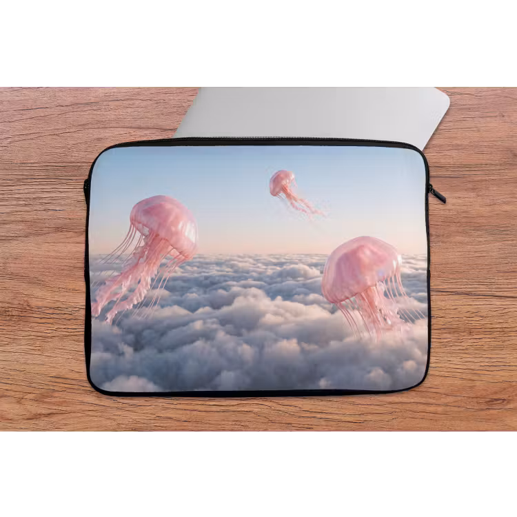 Laptophoes - Roze dier - Wolken — 2