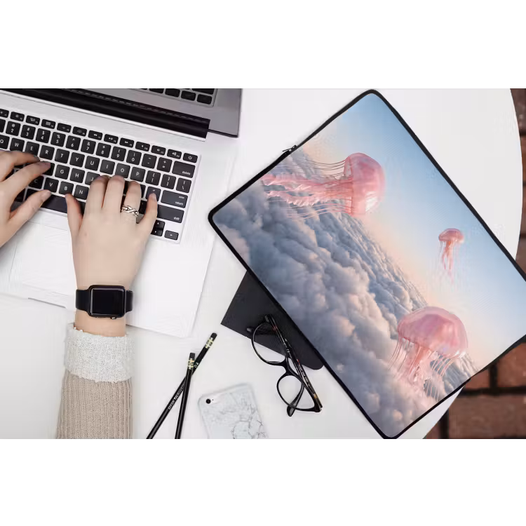 Laptophoes - Roze dier - Wolken — 3