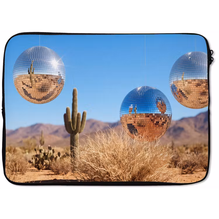 Laptophoes - Woestijn - Spiegelbal - Kunst — 1