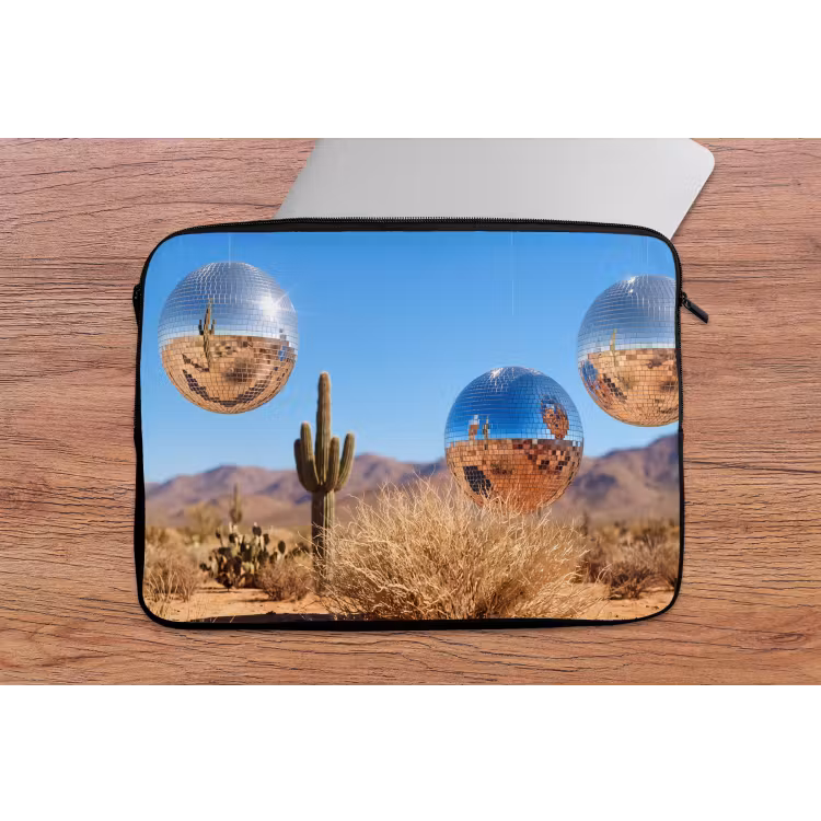 Laptophoes - Woestijn - Spiegelbal - Kunst — 2