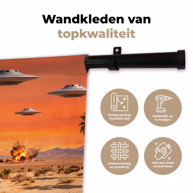 Wandkleed - Cowboy - Paard - Woestijn — 3