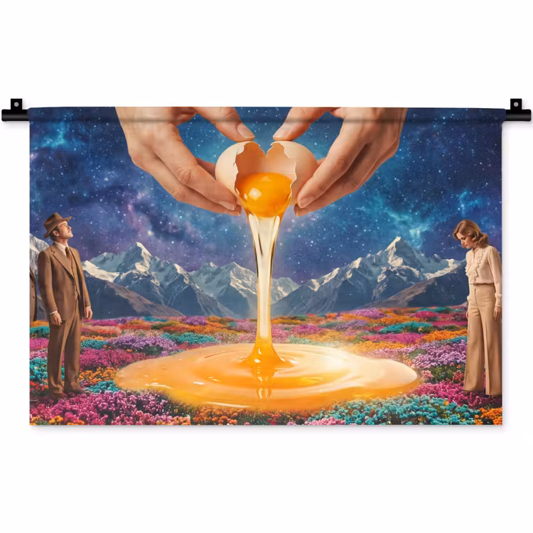 Wandkleed - Handen - Ei - Surrealisme — 1