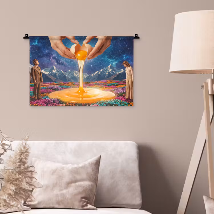 Wandkleed - Handen - Ei - Surrealisme — 2
