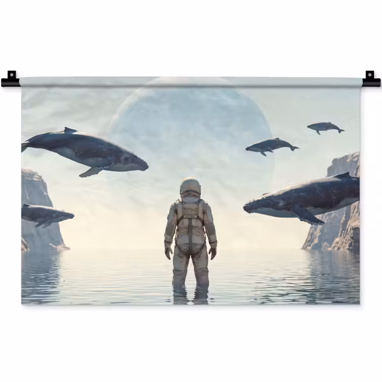 Wandkleed - Ruimtevaarder - Walvis - Fantasie — 1