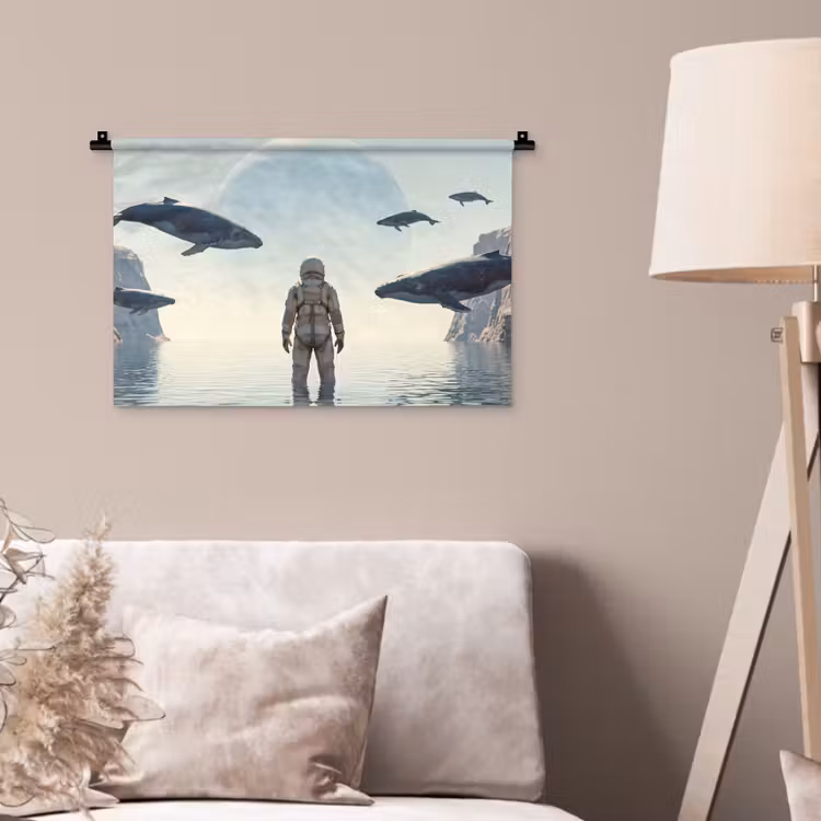 Wandkleed - Ruimtevaarder - Walvis - Fantasie — 2