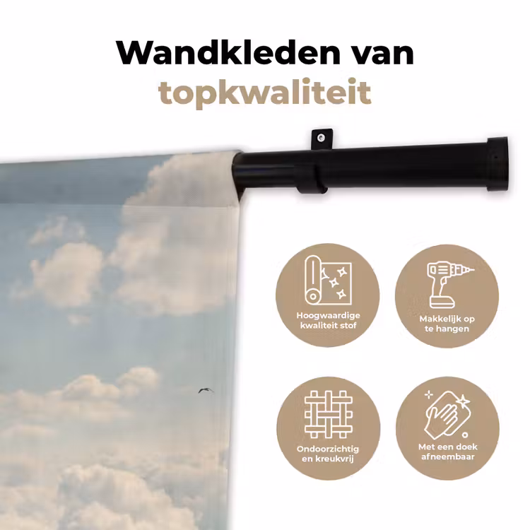 Wandkleed - Vrouwen - Duikhouding - Wolken — 3
