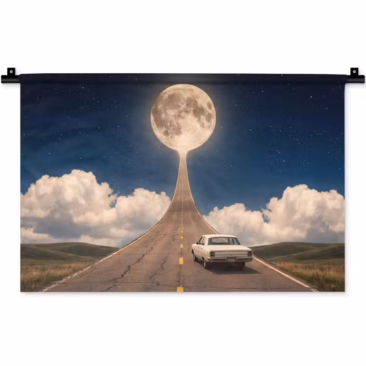 Wandkleed - Weg - Maan - Nacht — 1