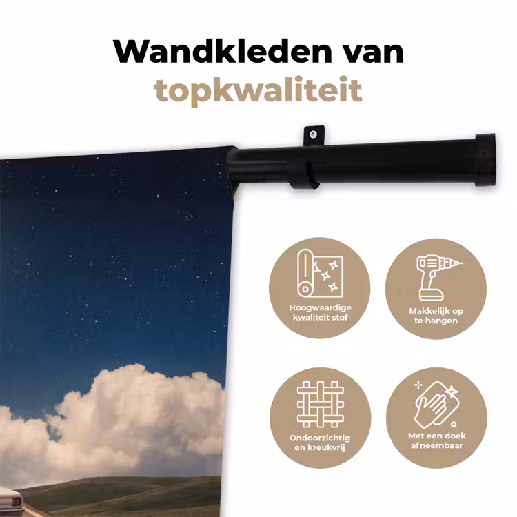 Wandkleed - Weg - Maan - Nacht — 3