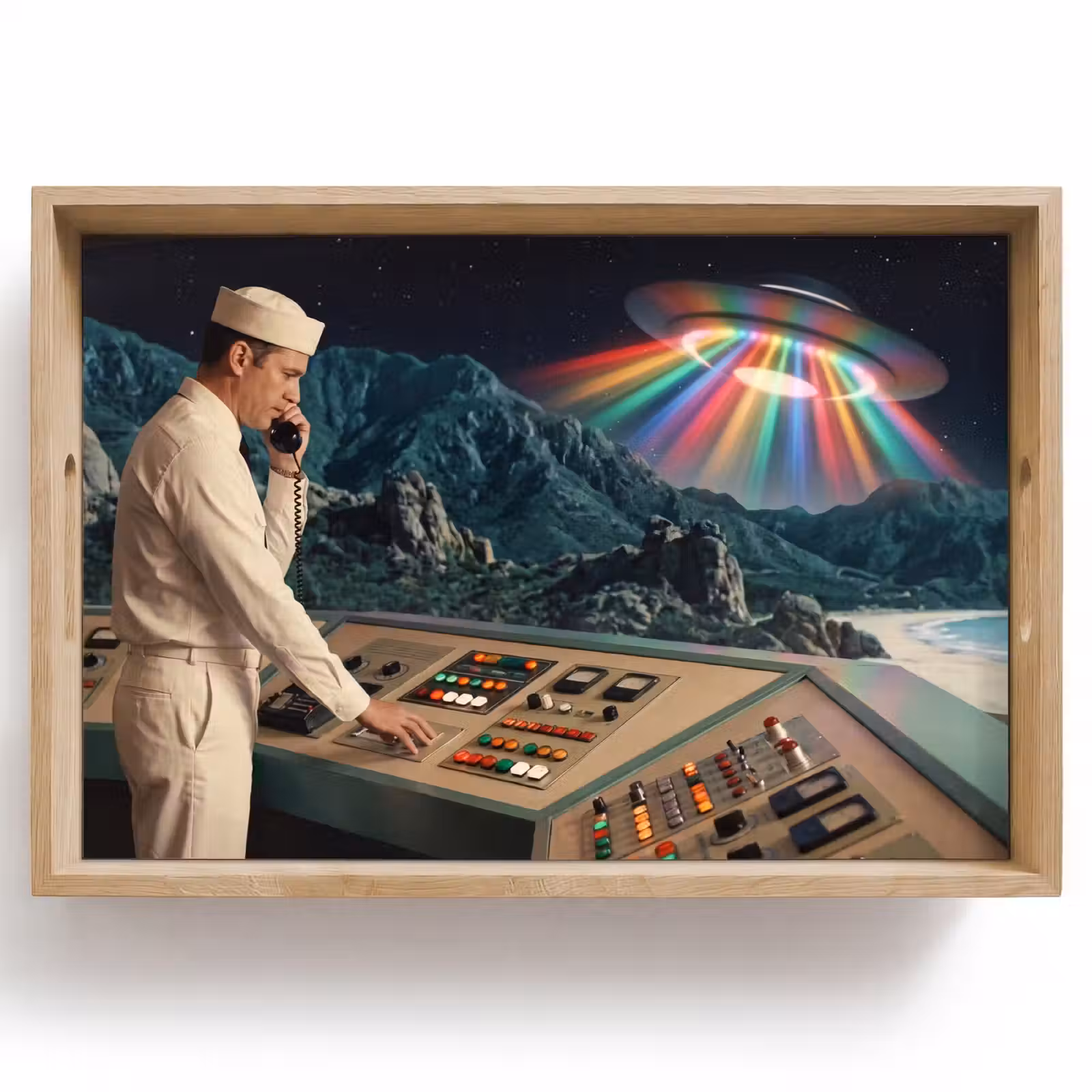 Dienblad - Man - Controlekamer - Strand — 1