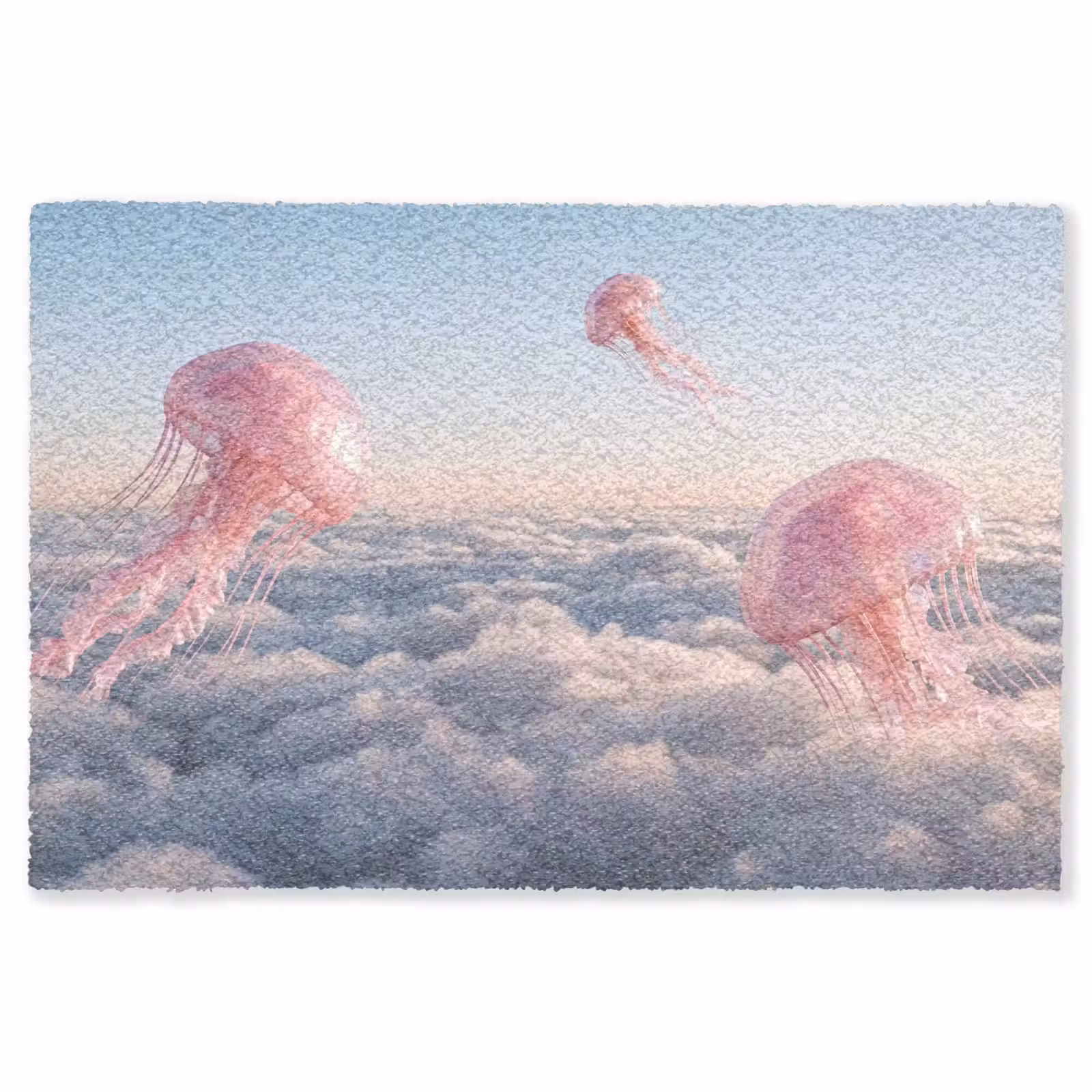 Vloerkleed - Roze dier - Wolken — 1