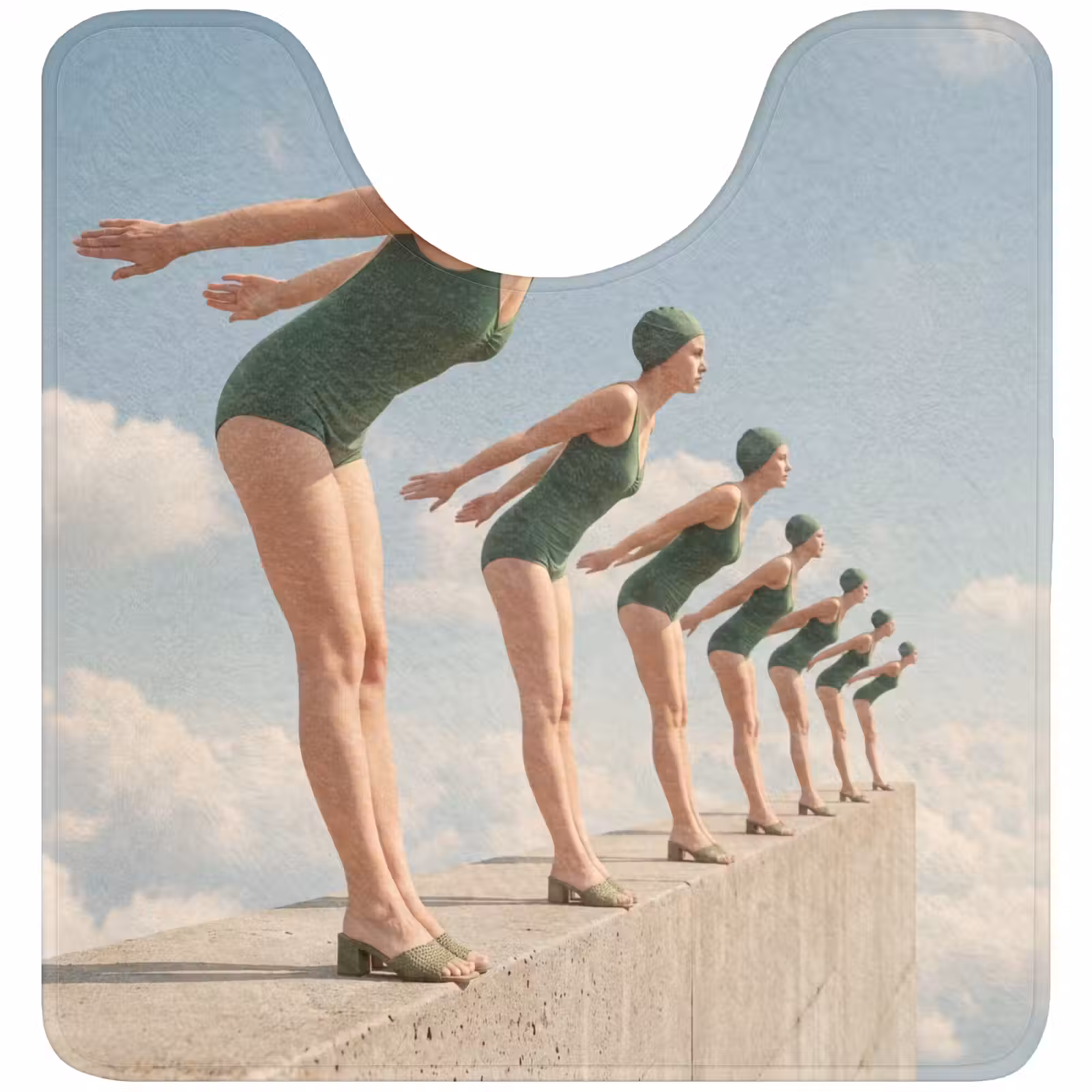 Wc Mat - Vrouwen - Duikhouding - Wolken — 1