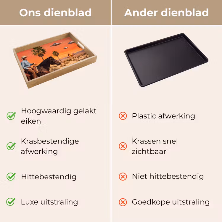 Dienblad - Cowboy - Paard - Woestijn — 3