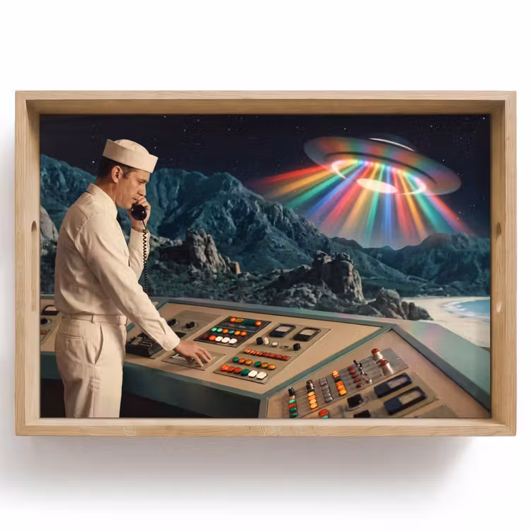 Dienblad - Man - Controlekamer - Strand — 1