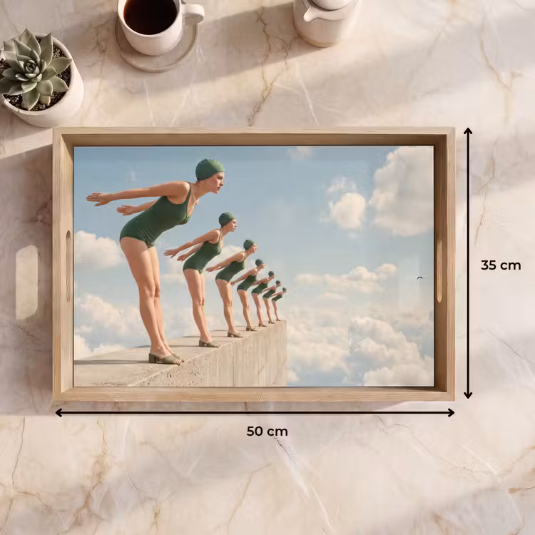 Dienblad - Vrouwen - Duikhouding - Wolken — 9
