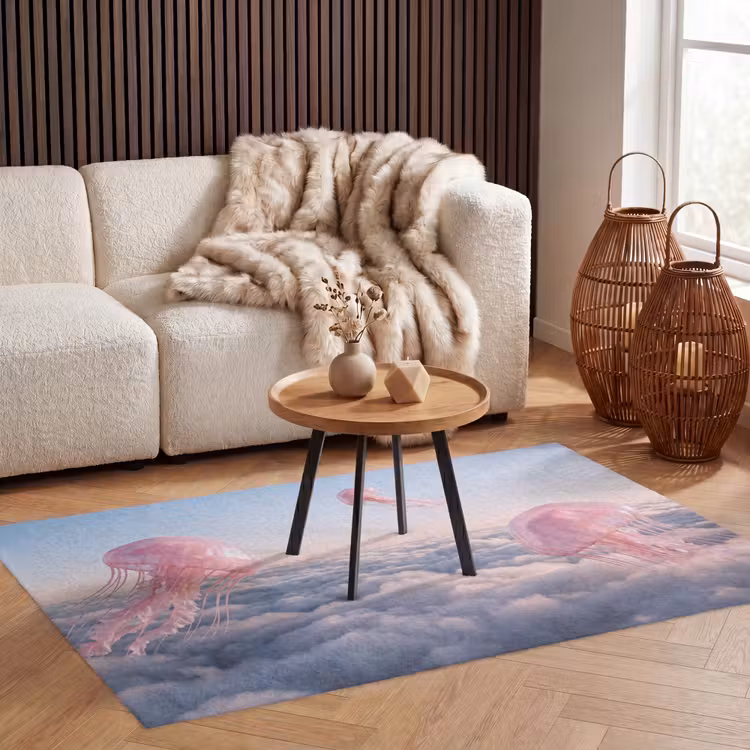 Vloerkleed - Roze dier - Wolken — 3