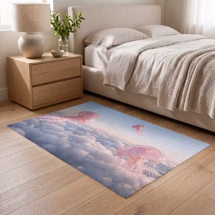 Vloerkleed - Roze dier - Wolken — 5
