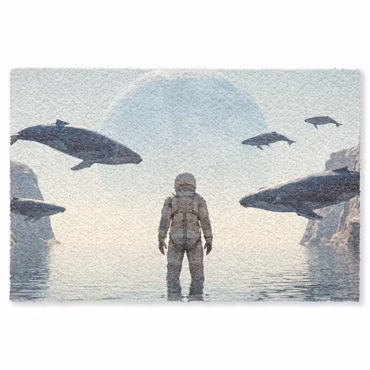 Vloerkleed - Ruimtevaarder - Walvis - Fantasie — 1