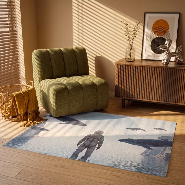 Vloerkleed - Ruimtevaarder - Walvis - Fantasie — 2