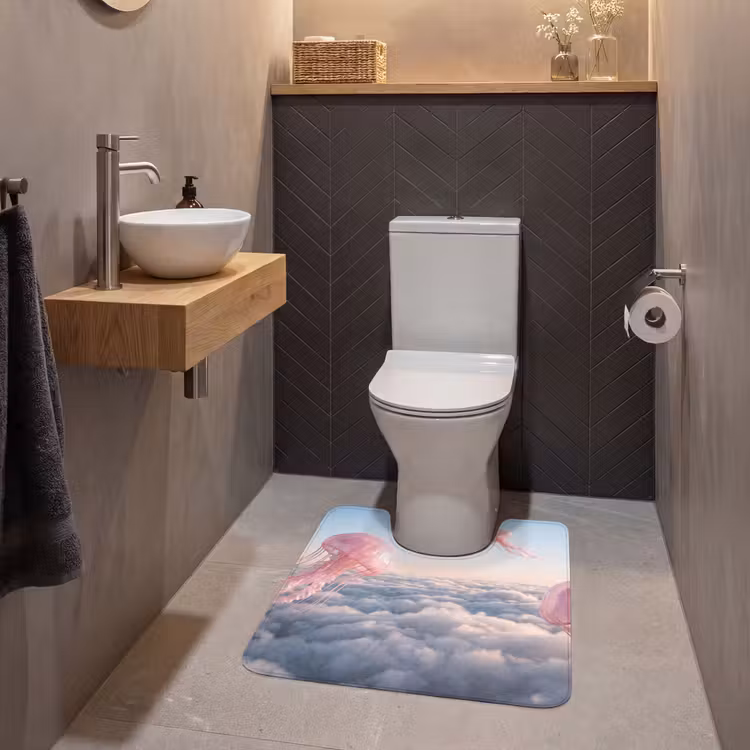 Wc Mat - Roze dier - Wolken — 2