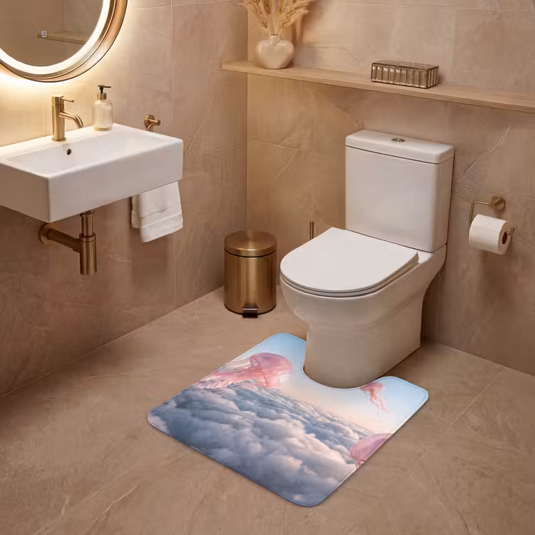 Wc Mat - Roze dier - Wolken — 3
