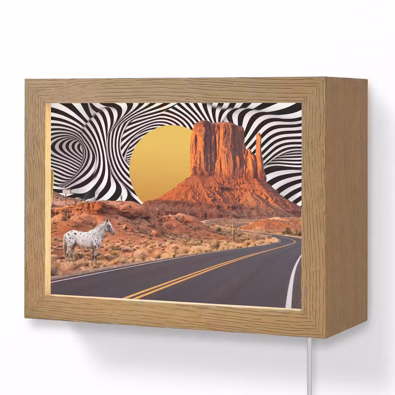 Lightbox - Wandlamp - Paard - Woestijn - Natuur — 1