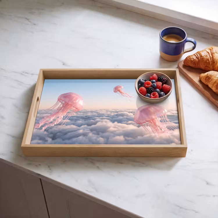 Dienblad - Roze dier - Wolken — 4
