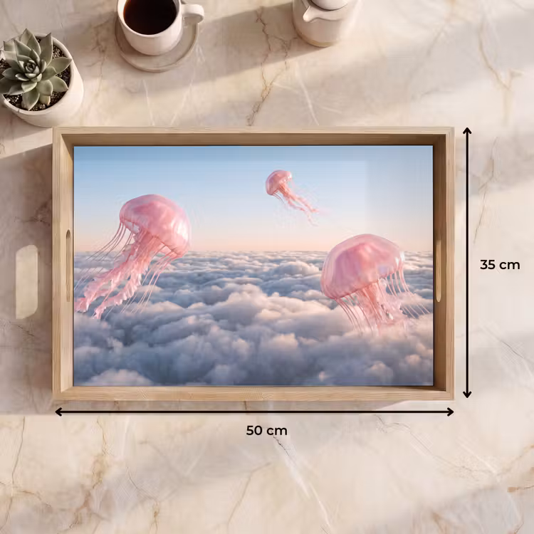 Dienblad - Roze dier - Wolken — 9