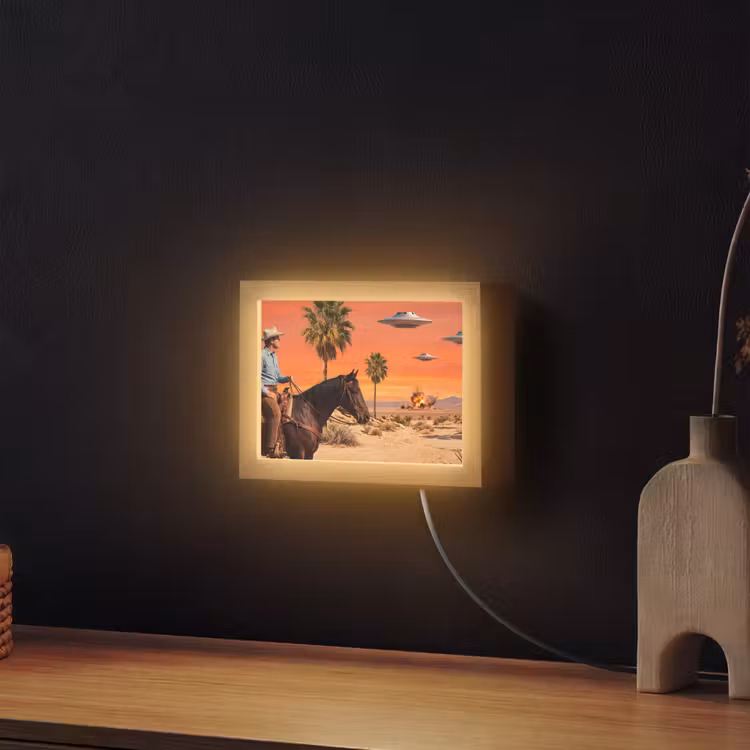 Lightbox - Wandlamp - Cowboy - Paard - Woestijn — 2