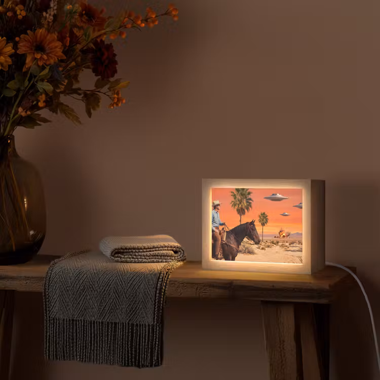 Lightbox - Wandlamp - Cowboy - Paard - Woestijn — 5