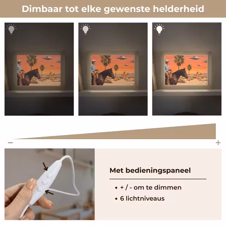 Lightbox - Wandlamp - Cowboy - Paard - Woestijn — 8