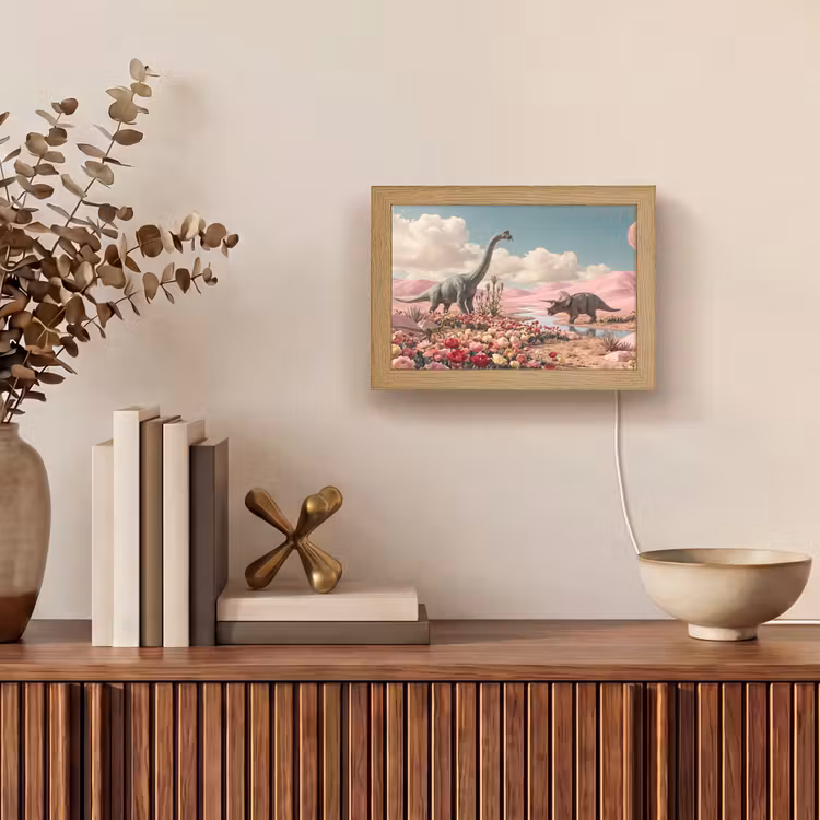Lightbox - Wandlamp - Dinosaurus - Roze - Landschap — 4