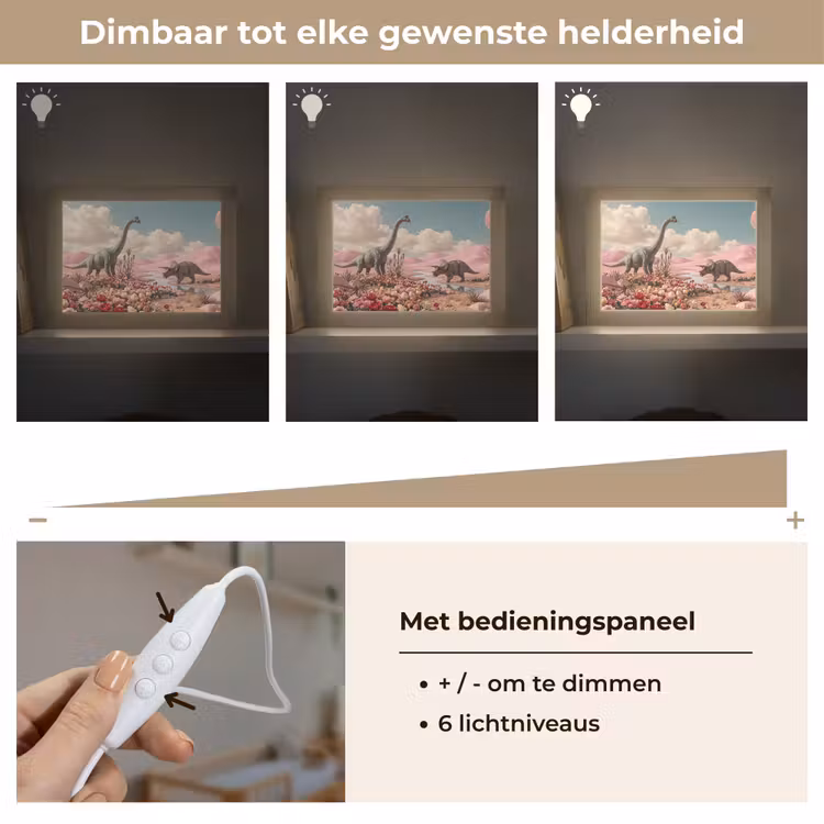 Lightbox - Wandlamp - Dinosaurus - Roze - Landschap — 8