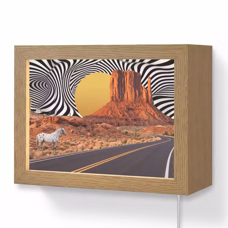 Lightbox - Wandlamp - Paard - Woestijn - Natuur — 1