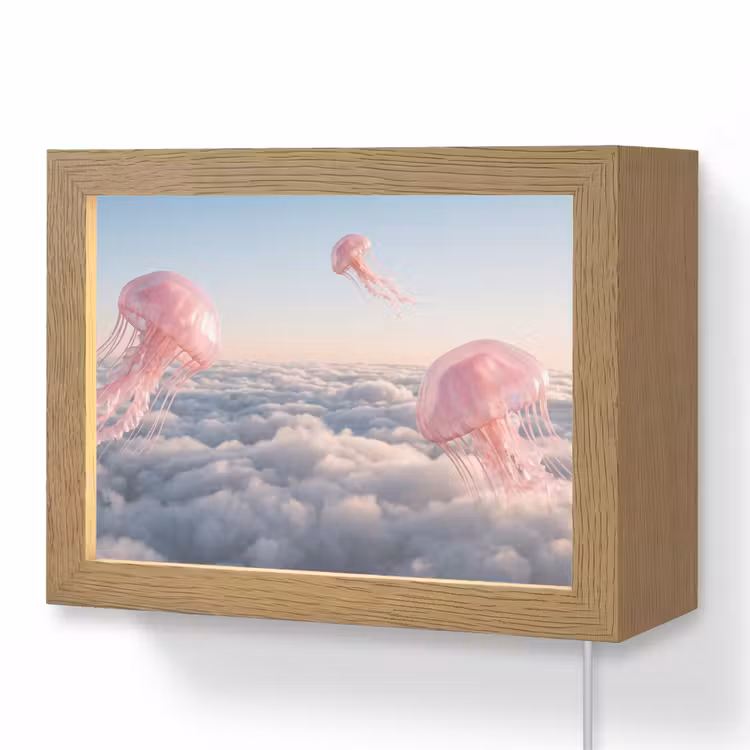 Lightbox - Wandlamp - Roze dier - Wolken — 1