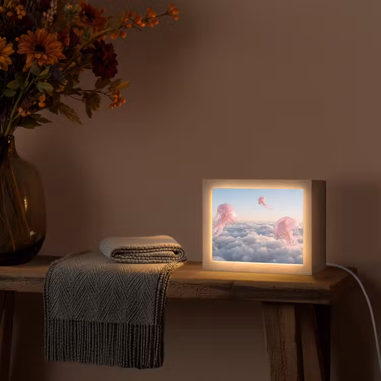 Lightbox - Wandlamp - Roze dier - Wolken — 5
