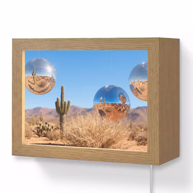 Lightbox - Wandlamp - Woestijn - Spiegelbal - Kunst — 1